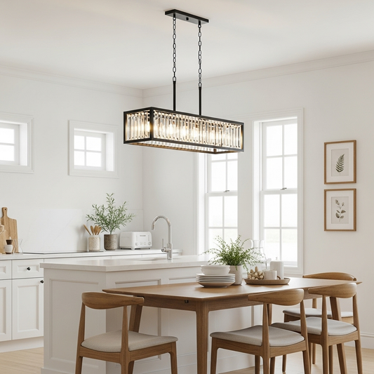 Luxury Tiered Crystal Rectangle Chandelier