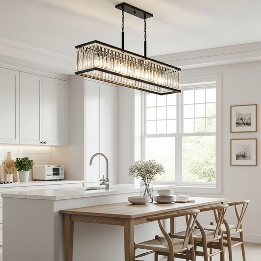 Luxury Tiered Crystal Rectangle Chandelier