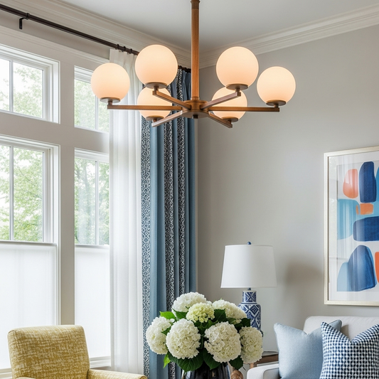 French Farmhouse Wood Chandelier