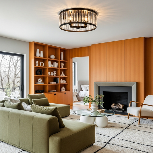 Crystal Drum Recessed Mount Ceiling Lights