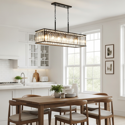 Luxury Tiered Crystal Rectangle Chandelier