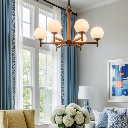 French Farmhouse Wood Chandelier